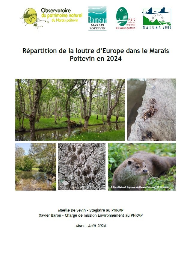 Répartition de la loutre d’Europe dans le Marais Poitevin en 2021