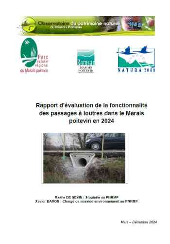Répartition de la loutre d’Europe dans le Marais Poitevin en 2021